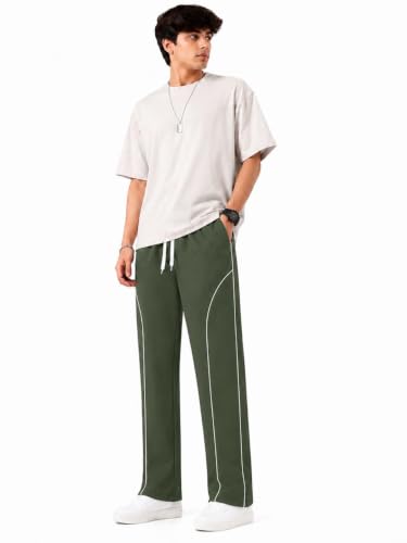 Image of O3e Men's Polyester Straight Fit Trackpant | Lightweight, Sports Lower, Gym, Running, Casual Wear