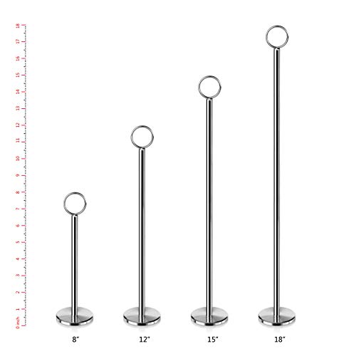 New Star Foodservice 23244 Ring-Clip Table Number Holder/Number Stand/Place Card Holder, Set of 12, 12-Inch