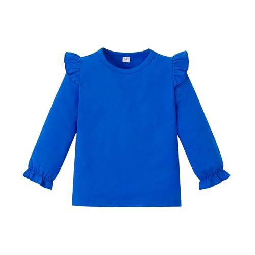 LYSMuch 1-7T Toddler Baby Girls Blouse Long Sleeve Ruffle Shirt Solid Top Clothes