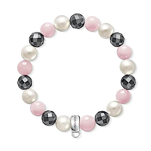 Thomas Sabo Charm Bracelet Pink White Gray 925 Sterling Silver X0188-581-7-L