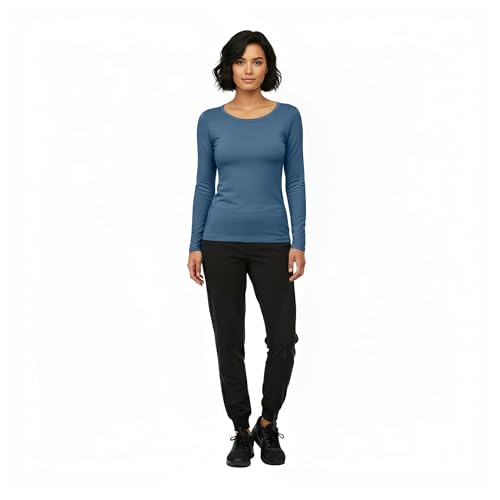 Image of Natural Uniforms Women's Long Sleeve Underscrub T-Shirt - Cotton Blend Scrub Base Layer for Nurses & Medical Professionals