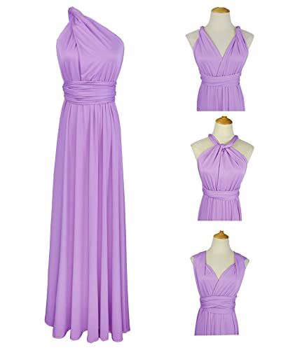 Image of Sexyshine Women's Backless Gown Dress Convertible Multi-Way Wrap Halter Cocktail Dress Bandage Bridesmaid Long Dresses