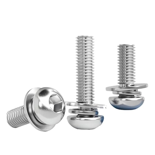 ISO7380 304�X�e�����X�|�Z�p�\�P�b�g�L���b�v�{���g���b�V���[�L�b�gM3 M4 M5 M6 M8�w�b�h�X�N�����[�i�t���b�g�X�v�����O�t���j QAICHFKS(14mm,M3 (50pcs))