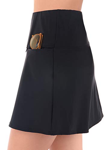 Miraclesuit Women's Swimwear Fit and Flair Swim Skirt Tummy Control Bathing Suit Bottom with Zippered Pocket3