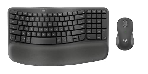 Image of Logitech Wave Keys MK670 Combo, Wireless Ergonomic Keyboard with Signature M550 L Wireless Mouse + McAfee Total Protection 2024 | 3 Device | Cybersecurity Software