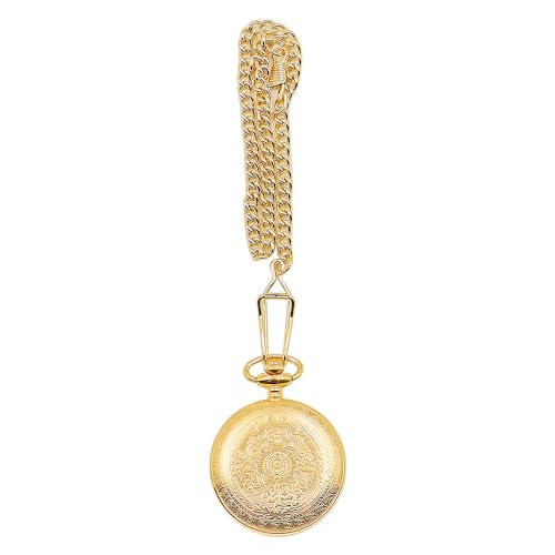 Hsthe Sea Vintage-Taschenuhr, Retro-Quarz-Taschenuhr, goldene antike Kettenuhr mit römischen Ziffern für Damen, Herren, Vater, Opa, Geburtstags- und Jubiläumsgeschenke