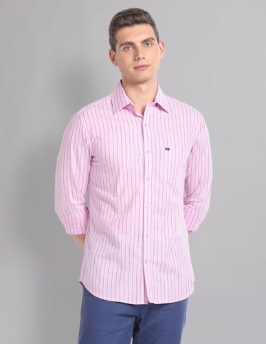 Image of AD by Arvind Vertical Stripe Cotton Summer Shirt