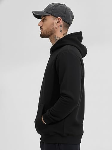 Image of LEOTUDE Loopknit Fleece Regular Fit Full Sleeve Hooded Sweatshirt Front Graphic Printed Jumper Hoodie for Men