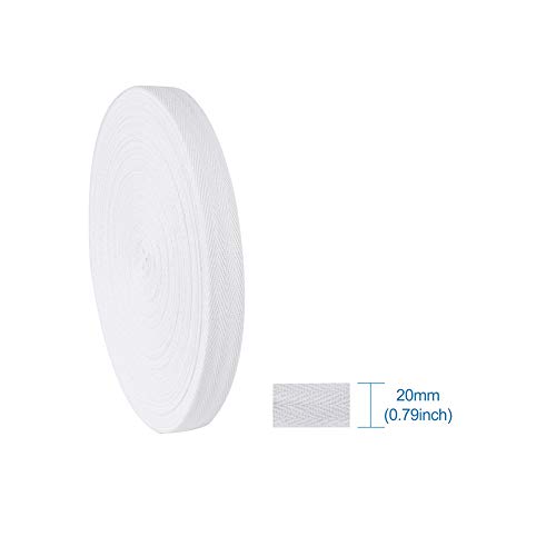 PandaHall Herringbone Cotton Twill Tape for Sewing Crafts 45 Yards x 20mm White - Image 3