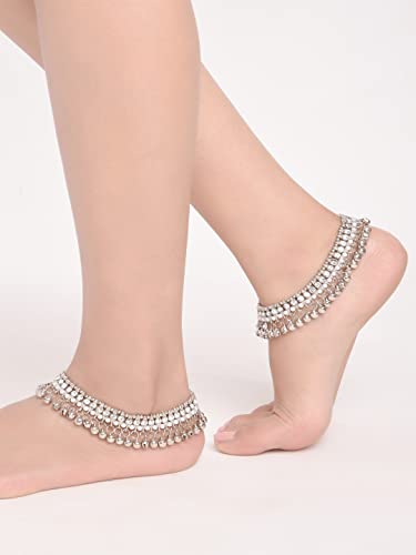 Image of Efulgenz Indian Anklets Bridal Payal Ghungroo Jhanjara Bells Ankle Bracelet