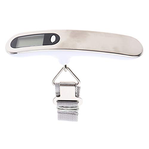 Preisvergleich Produktbild Hellery Waage Gepä LCD Tragbare Wiegeeinrichtung Digital 50kg Reisetasche - Weiß, M