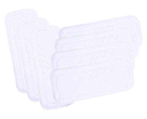 The Little Lookers Washable 4 Layer Reusable Nappy Cloth Liners & Microfiber Diaper Insert Pads (White)