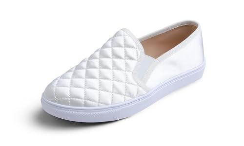 Image of FEVERSOLE Women's Casual Slip On Sneaker Comfort Quilted Loafer Flats