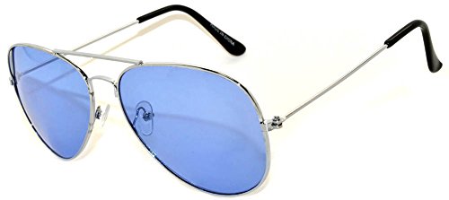 Image of OWL Classic Aviator Style Sunglasses Metal Frame Colored Lens UV 400 Unisex