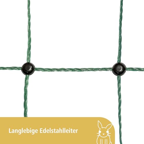 Kerbl Pet Kaninchennetz, Kaninchenzaun, Hasenzaun, Auslauf, Einzelspitze, 25mx65cm, Hasen, Kaninchen, frei gestaltbar, engmaschig