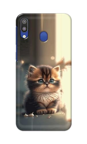 Image of PRINTFIDAA Printed Hard Back Cover Case for Samsung Galaxy M20 Back Cover (Cute Cat) -112