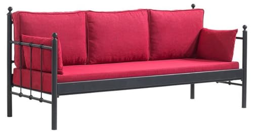 Casa Padrino Canapé de jardin Art nouveau noir/rouge bordeaux 200 x 70 x H. 92 cm - Canapé de jardin - Canapé de terrasse - Meubles de jardin et terrasse...