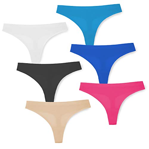 Womenâ€™s 6 Pack Seamless Basic Sexy Hot Underwear Panty Bikini Thong Panties-ST045-S