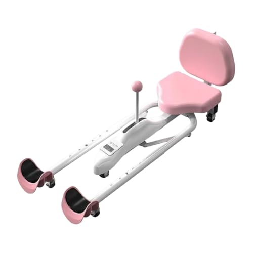 YFFY 開脚ストレッチ 開脚マシーン レッグストレッチャー 人間工学設計 0~210°自由調整 長さ調整 組み立て不要 収納簡単 大人・子供用 タイマー付き バレエ、ヨガ、ダンス、武道、柔軟体操、家庭、ジム用 (ピンク,背もたれあり)