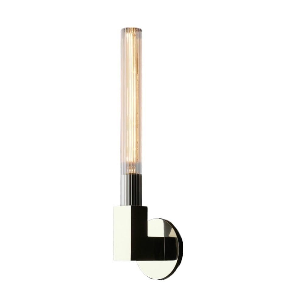 Hertl 2-Light Mid Century Linear Wall Light Bar for Bedroom Gold Long Tube Glass Bathroom Vanity Wall Lamp Over Mirror Farmhouse Black Industrial Wall Sconce for Bedside Living Room Kitchen(Color:Chro
