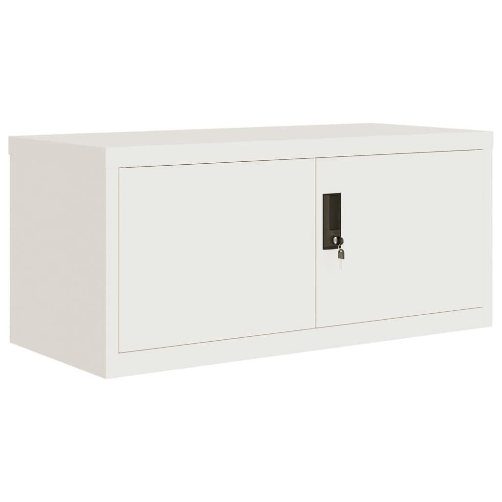 vidaXL Armadio Classificatore Bianco 90x40x130 cm in Acciaio, armadio classificatore, schedario da ufficio, schedario in metallo