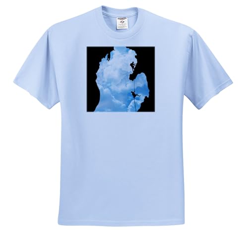 3dRose, Michigan Climbers Shows Two People Rock Climbing Within a Michigan Silhouette, T-Shirt