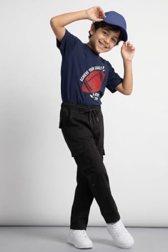 Image of Allen Solly Boys' Cotton Cargo Trousers | Multi-Pocket Design | Regular Fit | Comfort Wear | Casual & Outdoor Style