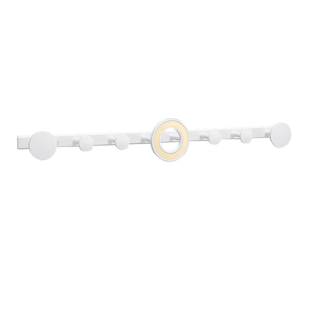 PAFOOA Hooks Matte White Ring Clothes Hanger Entrance Bedroom Coat Hook Bathroom Punch Wall-Mounted Towel Rack Mounted Rack