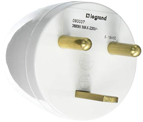LEGRAND | Adapt.2P+T Pour 1 Fiche Sur Prise 20A, Adaptateur Broche 16A Vers 20A, Avec Éclips De Protection Pour Enfants, Finition Blanc