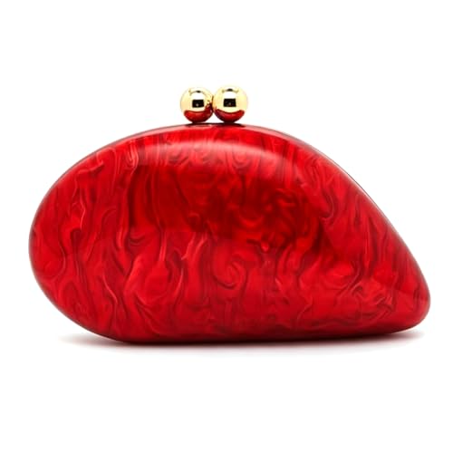 Image of Acrylic Shell Shaped Bag Luxury Marble Clutch Evening Purses for Women Glitter Handbag for Wedding Cocktail Party Prom