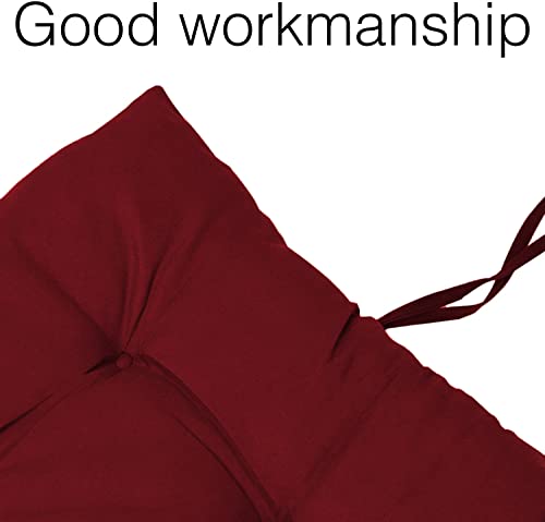Image of Super Comfy Long Rocking Chair Cushion /Bench Back Seat Pad Cotton Handmade Quilts (Maroon -18 x 50 Inch)