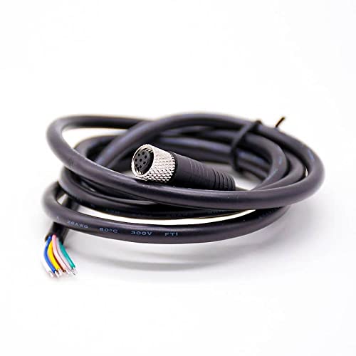 Miniatura 5 de M8 Conector hembra recto cable de un solo extremo longitud de 3.3 ft (código 8 pines)
