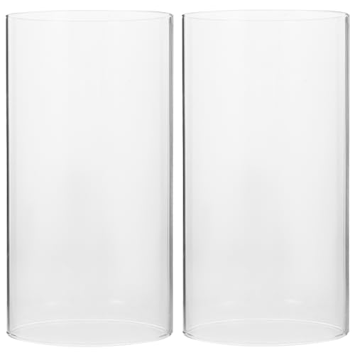 Homoyoyo 2Pcs Glaszylinder Ohne Boden, Glaszylinder für Kerzen, Öllampe...