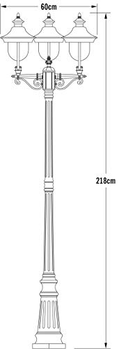 Konstsmide Parma 7227-600 Standleuchte / B: 60cm T: 60cm H: 218cm / 3x75W / IP43 / lackiertes Aluminium / grün - 4