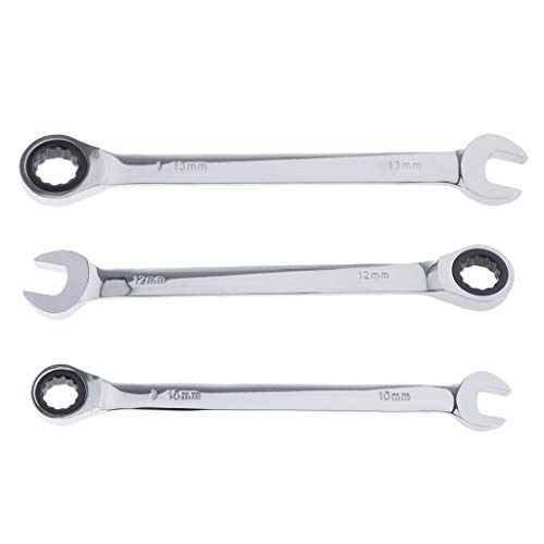 Flameer 3pcs 72 Dentes Chave De Catraca Métrica Cabeça Reparação Automática Manter Ferramentas