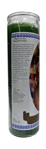 Powerful Hand (La Mano Poderosa) New Green Devotional Candle