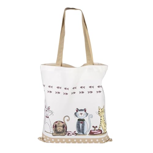 SPOTTED DOG GIFT COMPANY Tote Bag, Bolso Shopper Reutilizable para Mujer, Bolsa de Tela Grueso con Asas Largas, Plegable con Diseño de Gatos, Regalos para Amantes de los Gatos 38 x 42 cm SPOTTED DOG GIFT COMPANY Tote Bag, Bolso Shopper Reutilizable para Mujer, Bolsa de Tela Grueso con Asas Largas, Plegable con Diseño de Gatos, Regalos para Amantes de los Gatos 38 x 42 cm