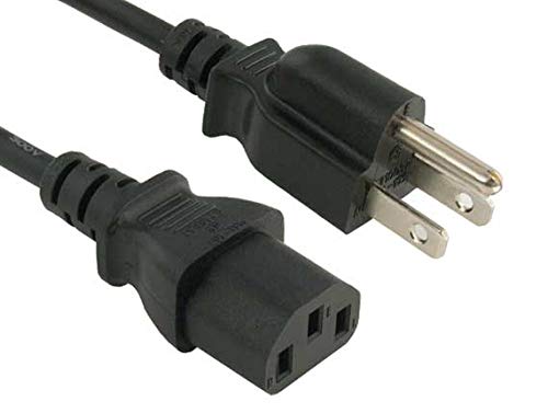CableLeader 5ft 18 AWG Universal Power Cord IEC320 C13 to NEMA 5-15P, Extension Power Cord, Compatible with Computers, Monitors, Printers & TVs, Black