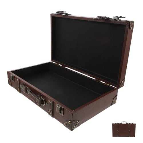 Classic British Style Suitcase Vintage Trunk Storage Photo Leather Finish Multi-purpose Organizer