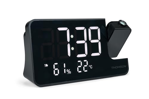 Radio réveil projecteur THOMSON Radio FM Température Humidité Double alarme USB C Alim. - vue 8
