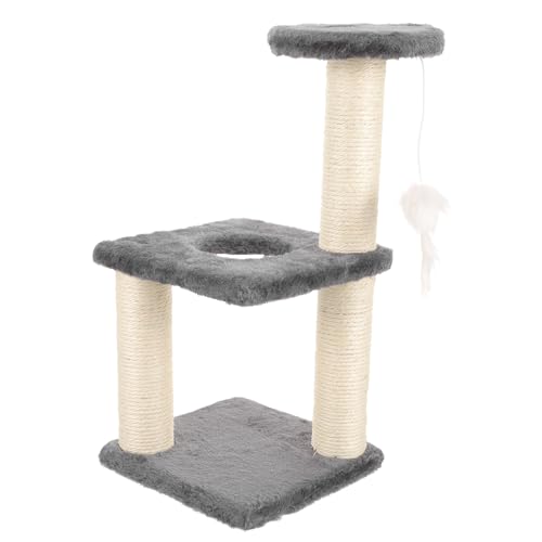 Rascador vertical para gato con poste de sisal resistente miniatura 1