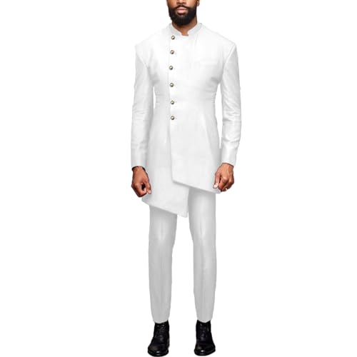 African Suits for Men Slim Fit Jacket and Pants 2 Piece Outfits Dashiki Blazer Wedding Attire Nigerian Plus Size Clothes