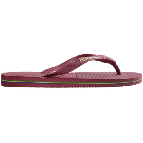Havaianas Women's Brazil Logo Flip flops - Spring and Summer Sandals for Women - AMARANTH, 6W3