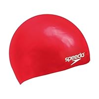 Speedo Mütze Plain Moulded Silicone Junior, Red, One Size, 8-709900004ONESIZE, Rot