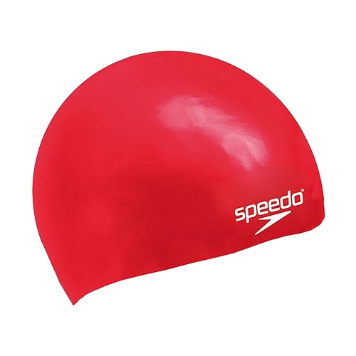 Speedo Mütze Plain Moulded Silicone Junior, Red, One Size, 8-709900004ONESIZE, Rot