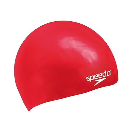 Speedo Bonnet de Bain en Silicone moulé Unisex-Youth, Rouge, Taille Unique