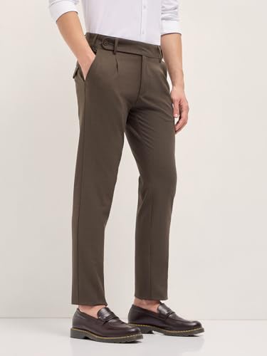 Image of THE BEAR HOUSE Men's Blue Regular Fit Formal Trouser