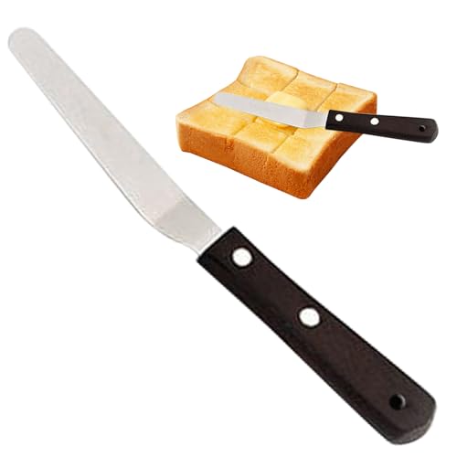 クッキーヘラ、ステンレスヘラ - 金属ヘラ調理やベーキング用のステンレス製ミニスパチュラ - 調理やベーキング用のミニスパチ ュラ ブラウニーやデザート用の木製ハンドルスパチュラ