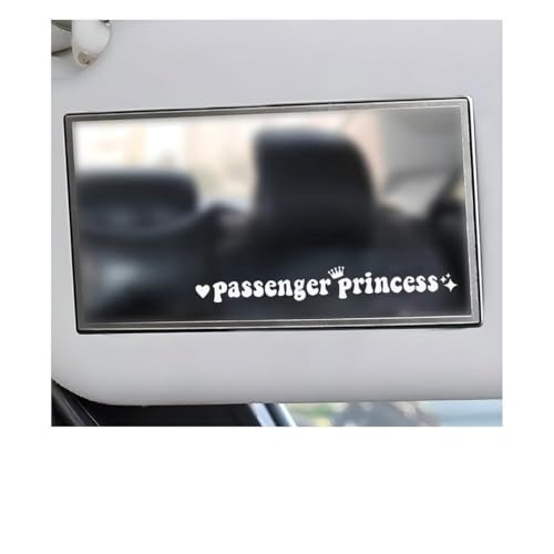 Image of Yourkar 2PCS Passenger Princess Sticker, Cute Stickers for Car Window Rearview Mirror, Girls Automotive Window Rearview Mirror Decoration Stickers, Universal Car Accessories (White, Short)