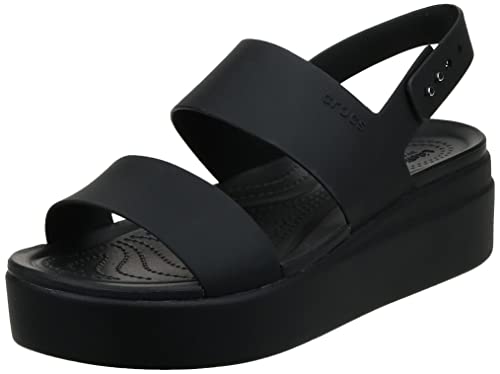 Crocs Women's Brooklyn Low Wedges Sandal, Black/Black/Black, 6